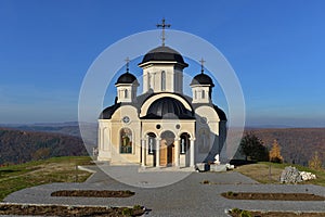 Close view of the monastery of Saint Basil the Great from SomeÈ™ul Cald, Romania.