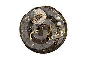 Clockwork old mechanical. close up, macro shot. Vintage gears vi