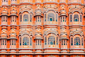 Close view of Palace of Winds Hawa Mahal in Jaipur, India