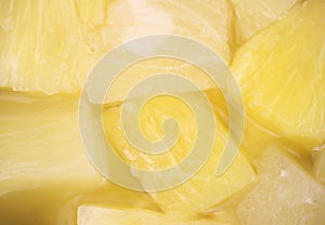 Close view of pineapple chunks