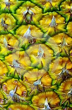 A close view of a pineapple