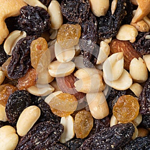 Close view of a portion of healthy high energy trail mix