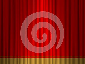 Theater red gold curtain