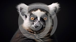 Close view of ring tailed lemur. Created with Generative Ai technology