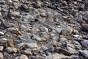 Close view of a rocky beach