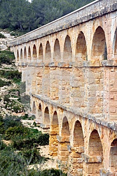 Close view of Roman Aqueduct