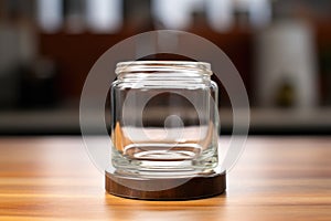 close view of a rounded glass cupping jar base