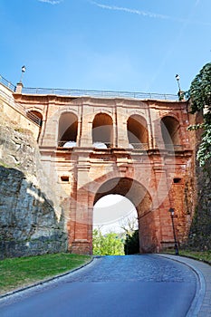 Close view of Schloss Erbaut Bruecke, Luxembourg