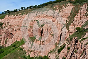 Close view of the shapes of the Red Ravine from Se photo