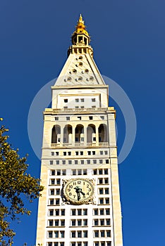 Close view of a skyscraper in New York downtown, USA