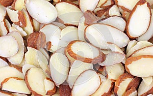Close View Sliced Raw Almonds