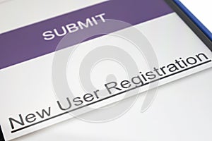 A close view of submit button on mobile screen with white background