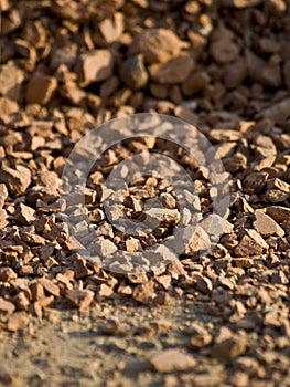 Close view and texture of red clay