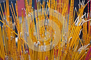 Close view to incense