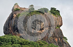 Close view of top of Sigiriya lion rock