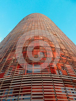 Close view of Torre Agbar, Barcelona, Spain