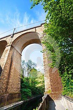 Close view Viaduc (Passerelle) arch, Luxembourg