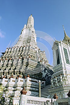 Close view of Wat Arun buddhist temple in Bankok, Thailand