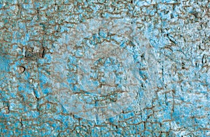 Close view of weathered blue foam used for floats on the water