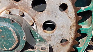 Close view of a wire drum used in wireline logging