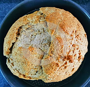 Close of a Wholegrain homemade Bread Baked