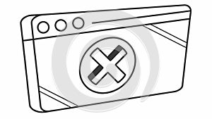 A close window button with an X for user interfaces, vector design Generative AI