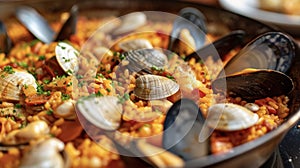 Close your eyes and envision the vivid colors and flavors of a traditional openfire paella. With each bite savor the photo