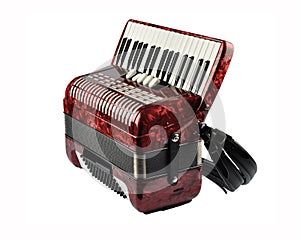 Closed accordion isolated on white background