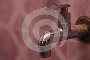 Closed bathroom tap to prevent wastage of water