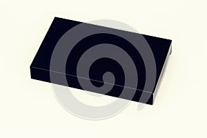 Closed black box isolated on a white background.