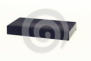Closed black box isolated on a white background.
