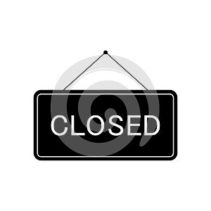 Closed black sign symbol. Vector close icon isolated on white.