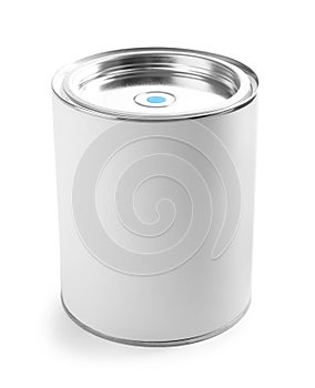 Closed blank can of paint isolated