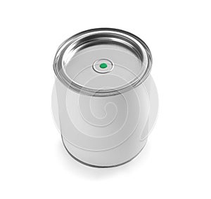 Closed blank can of paint isolated