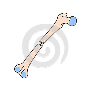 Closed bone fracture line icon.