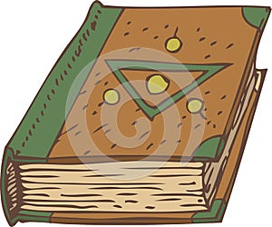Closed Book with Green and Brown Cover
