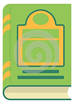 Closed book icon. Encyclopedia cover. Literature symbol