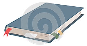 Closed book, illustration, vector on white background