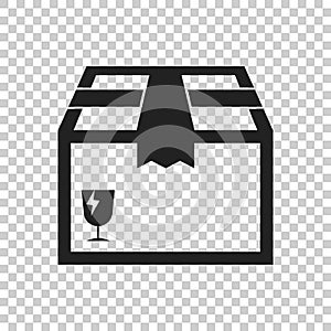 Closed box icon. Shipping pack flat vector illustration on isolated background.