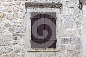 Closed Brown Wooden Shutters