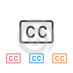 Closed captioning icon set vector illustration flat style photo