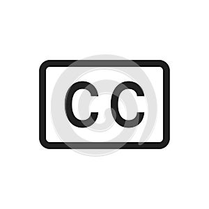 Closed captioning icon vector on white vector illustration flat style