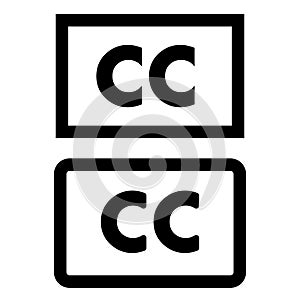 Closed captioning vector icon. cc illustration symbol or sign.