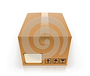 Closed cardboard box