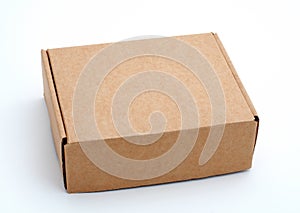 An closed cardboard box