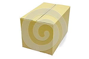 Closed cardboard box taped