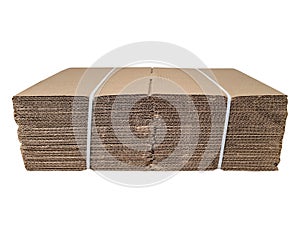 Closed Cardboard Boxes Stack Isolated