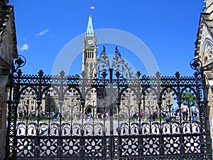 Closed Cast Iron Gates at Canadian Parliament Building, Ottawa, Ontario, Canada