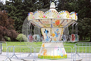 Closed children carousel, for prevention of COIVD-19 or coronavirus photo