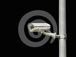 Closed circuit camera cctv on black background isolate with clipping path